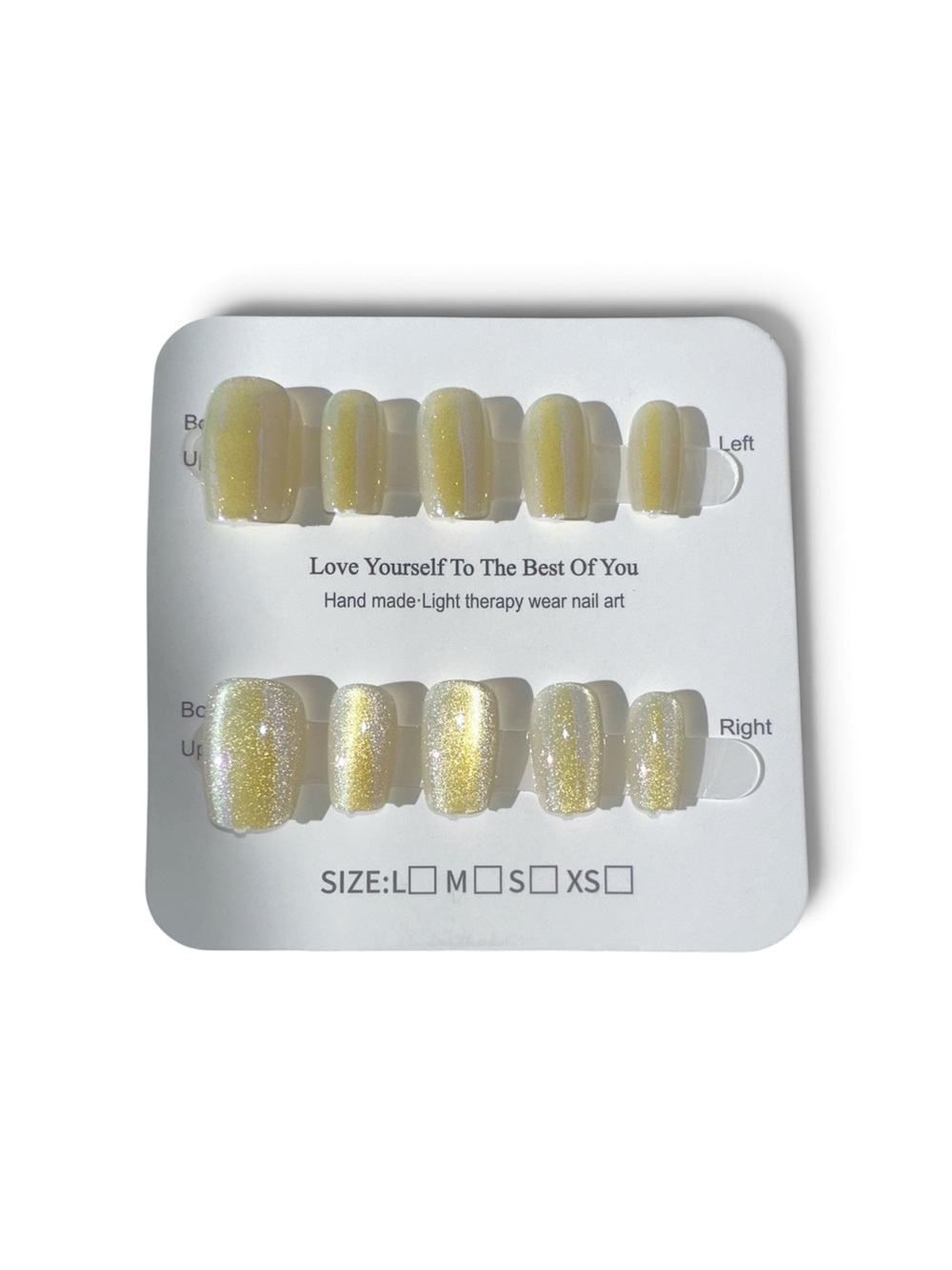 Pearl cat eye Glitter Press-On Nails